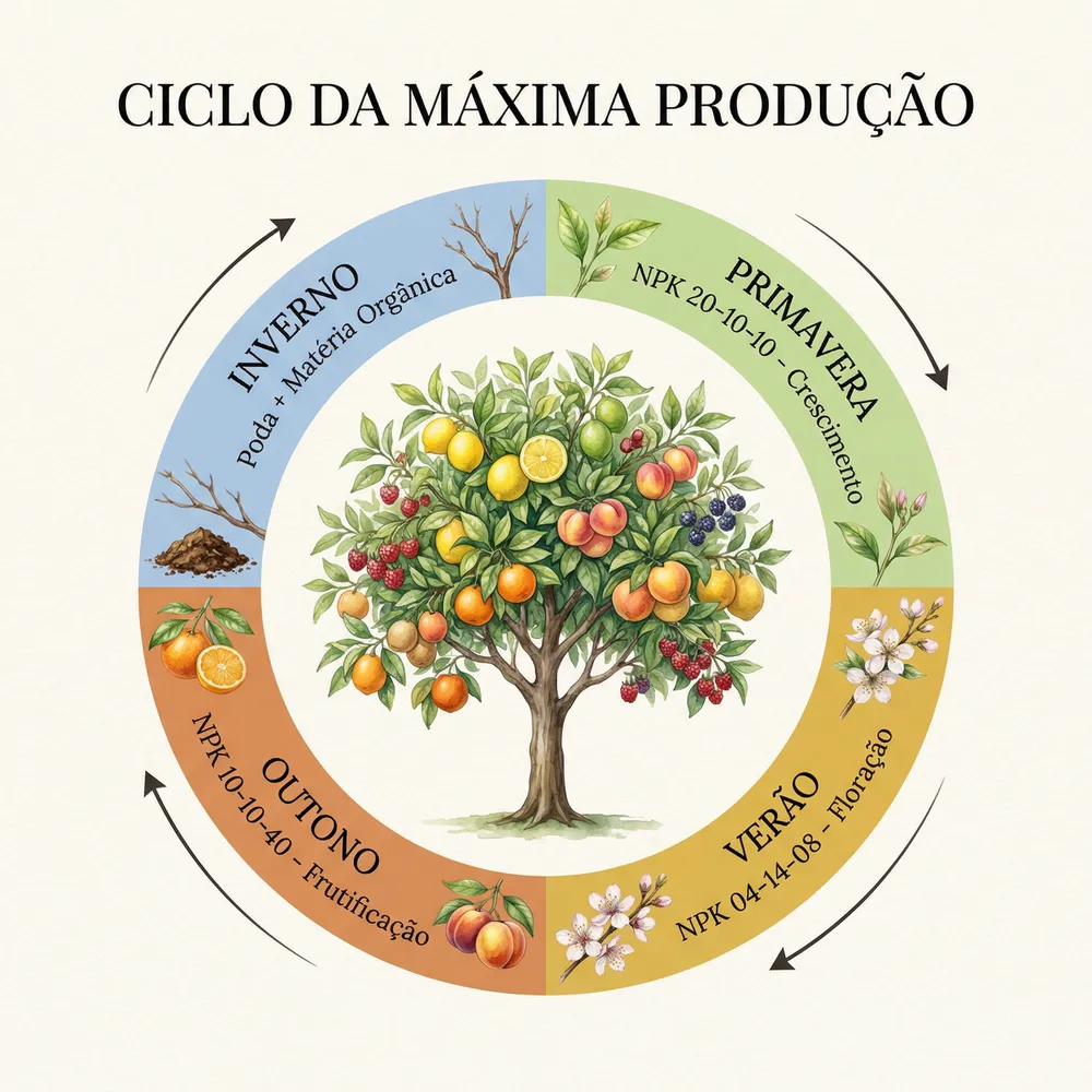 Ciclo anual de adubação para máxima produção
